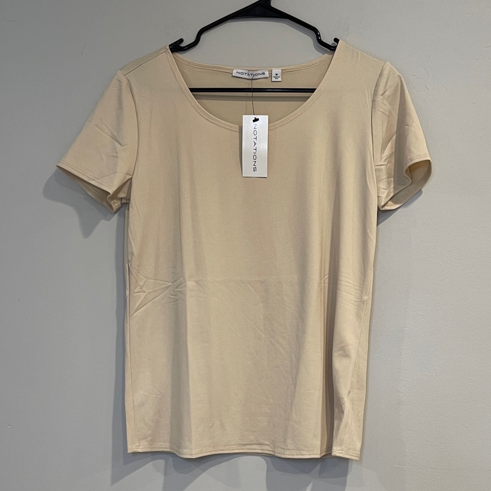 Notations Beige Short Sleeve Tee